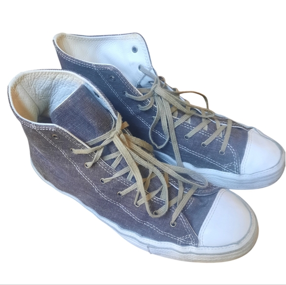 Converse Chuck Taylor All Star Premium Denim Leather Hi Top Sneakers - Picture 12 of 17